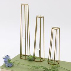 Metal Test Tube Vase Set of 3