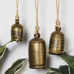 Metallic Bronze Bell Windchime Set of 3