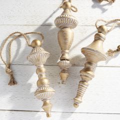 Metallic Finial Ornament, Set of 3