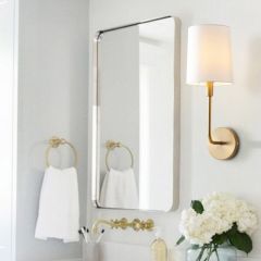Metallic Finish Sconce With Cotton Shade