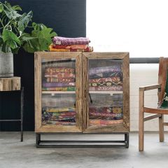 Mid Century Modern 2 Door Farmhouse Cabinet