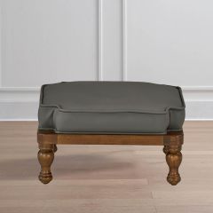 Mid Century Modern Stackable Cushioned Ottoman Grey