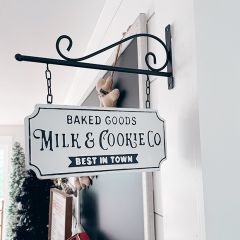 Milk and Cookie Co Bracket Wall Sign