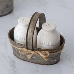 Milk Bottle Salt and Pepper Shaker Set