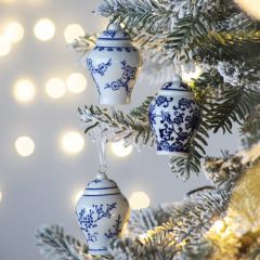 Mini Ginger Jar Ceramic Ornaments Set of 6