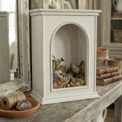 Mini Whitewashed Curio Cabinet