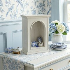 Mini Whitewashed Curio Cabinet