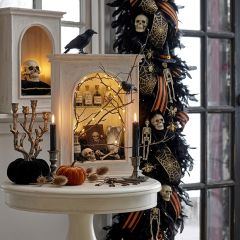 Mini Whitewashed Curio Cabinet