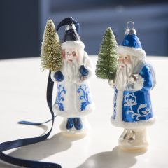 Mini Winter Wonderland Santa with Tree Figure Set of 2