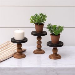 Mini Wooden Pedestal Risers Set of 3