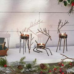 Minimalist Deer Tealight Holder Set of 3