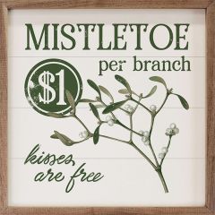 Mistletoe And Kisses White Wall Art