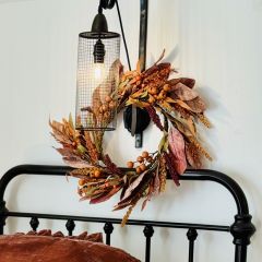 Mixed Fall Foliage and Pods Wreath