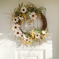 Mixed Faux Black Eyed Susan Twig Wreath