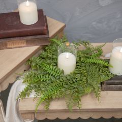 Mixed Faux Fern Candle Ring