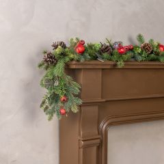 Mixed Foliage And Pomegranate Garland
