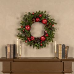 Mixed Foliage And Pomegranate Wreath