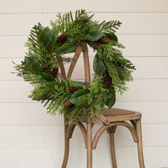 Mixed Pine And Magnolia Leaf Wreath