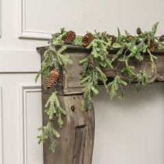 Mixed Pine Glittered Hanging Garland