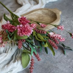 Mixed Pink Faux Floral Stem Spray