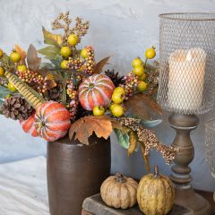 Mixed Pumpkin and Berries Fall Foliage Pick