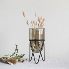 Modern Accents Glass Candle Holder in Stand Set of 2