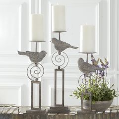 Modern Bird Candle Holder Set of 3