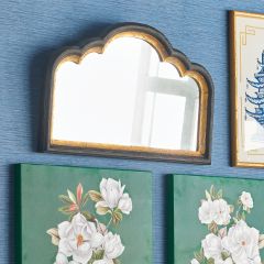 Modern Black And Gold Wood Accent Mirror