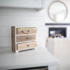 Modern Boho 3 Drawer Tabletop Storage Chest