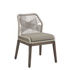Modern Boho Grey Armless Side Chair