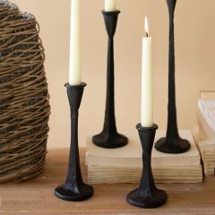 Modern Cast Iron Taper Holder Set of 4