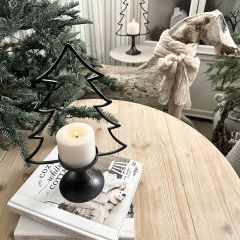 Modern Christmas Tree Silhouette Candle Holders Set of 2