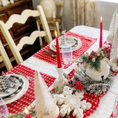 Modern Country Christmas Fringed Placemat