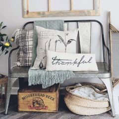 Modern Country Metal Bench