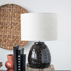 Modern Dotted Stoneware Table Lamp