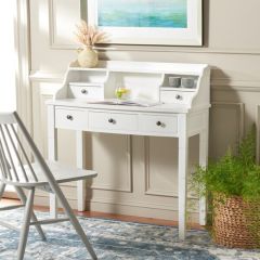Modern Elegance Pine Wood Writing Desk White