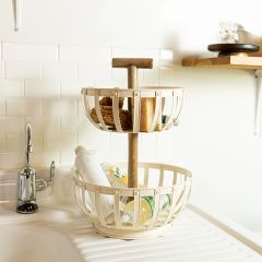 Modern Farmhouse 2 Tier Storage Basket