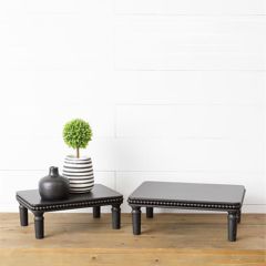 Modern Farmhouse Beaded Display Risers Set of 2