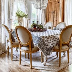 Modern Farmhouse Block Print Table Cloth