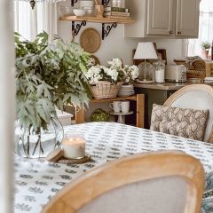 Modern Farmhouse Block Print Table Cloth