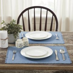 Modern Farmhouse Blue Burlap Placemats Set of 6