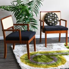 Modern Farmhouse Cane Back Armchair