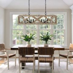 Modern Farmhouse Criss Cross Linear Pendant Light