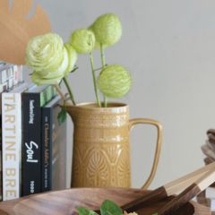 Modern Farmhouse Debossed Stoneware Pitcher