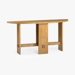 Modern Farmhouse Demilune Oak Console Table | SHIPS FREE