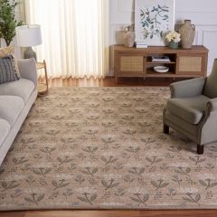 Modern Farmhouse Floral Natural/Green Area Rug