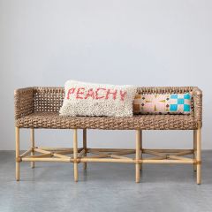 Modern Farmhouse Hand Woven Entryway Bench