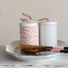 Modern Farmhouse Lidded Stoneware Canisters Set of 3