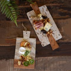 Modern Farmhouse Marble and Wood Cheese Board