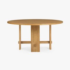 Modern Farmhouse Round Oak Dining Table | SHIPS FREE
